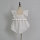 White embroidered collar cotton linen baby girls dresses